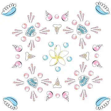 Sea shells doodles 스톡 일러스트