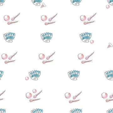 Sea shells doodles 스톡 일러스트