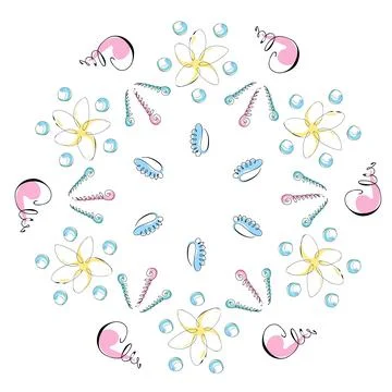 Sea shells doodles Illustrazione stock