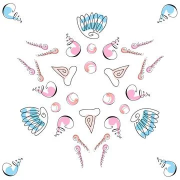 Sea shells doodles 스톡 일러스트