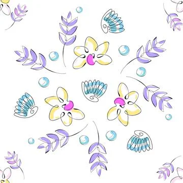 Sea shells doodles Stock Illustration