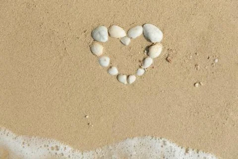 Sea shells forming heart Foto stock