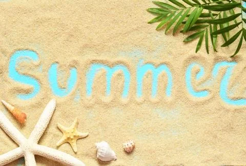 Sea shells with sand as background Stock Photos