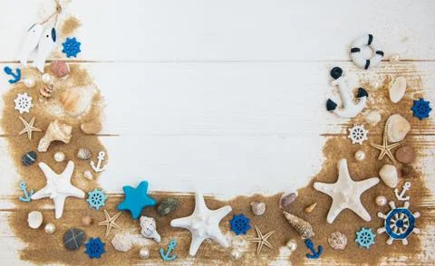 Sea shells with sand Foto stock