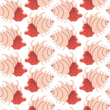 Sea shells seamless pattern. Trendy pattern of seashells for wrapping paper Illustrazione stock