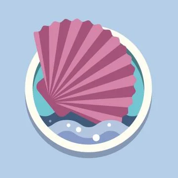 Sea shells. Travel, flat style vector Stock Illustration