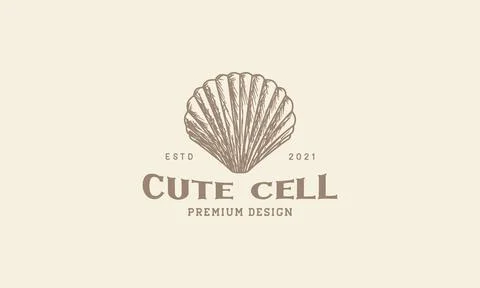 Sea shells vintage simple logo symbol icon vector graphic design illustration Illustrazione stock