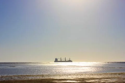 Sea ship sails Stock Photos