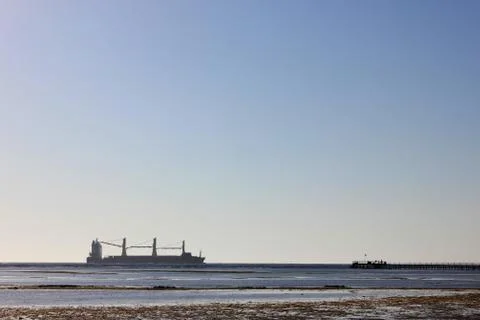 Sea ship sails Stock Photos