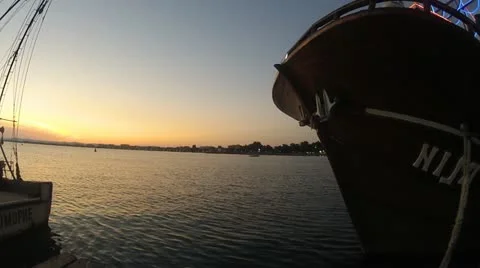 Sea ship sunset Stock Footage 11148315