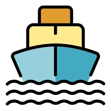 Sea shipment icon vector flat Stock Illustration