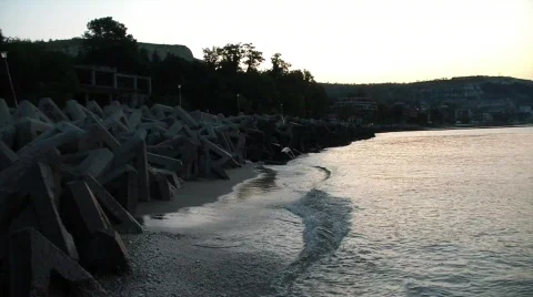 Sea shore and cliffs Stock Footage 519320