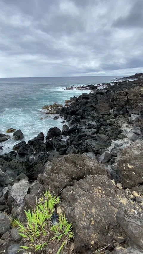 Sea shore in Easter Island Stock Footage 342842161