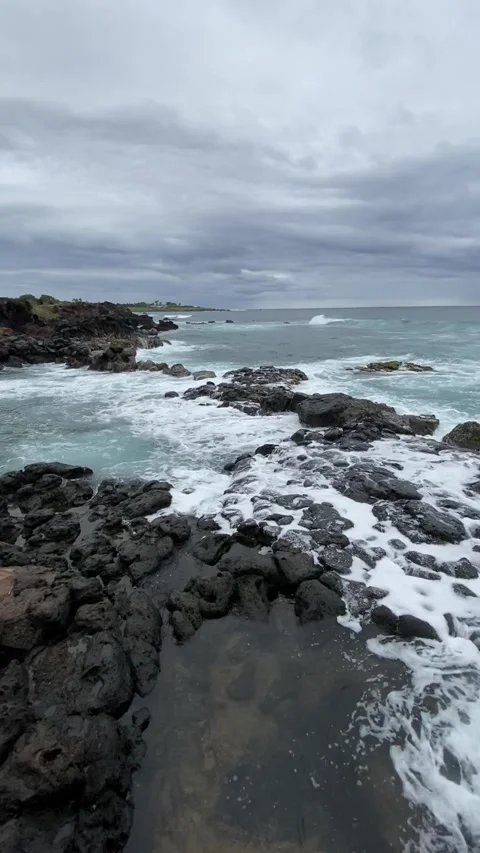 Sea shore in Easter Island Video stock 342842182