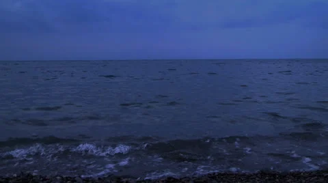 Sea shore at night Stock Footage 26109497