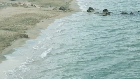Sea shore with small waves Stock Footage 95975243