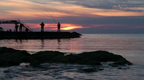 The sea shore at sunset Video stock 41885944