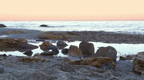 The Sea Shore at Sunset Stock Footage 58208900