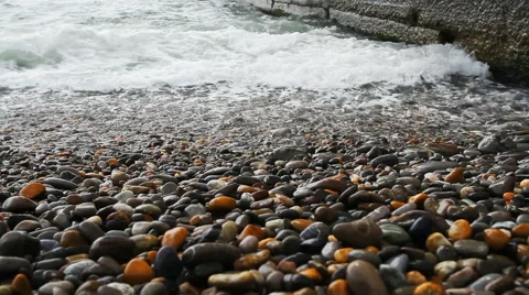 Sea shore with waves close up Stock Footage 52893322