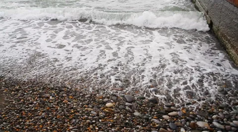 Sea shore with waves in front Stock Footage 52893762