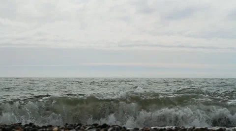 Sea shore with waves frontally Stock Footage 52892320