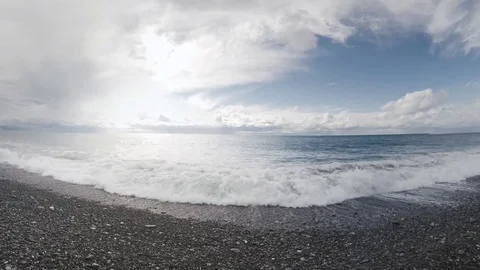 Sea Shore, waves. Rolling Tiny Little Planet 360 Stock Footage 71206493