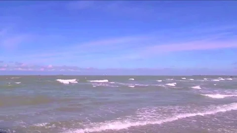 Sea Side Beach-PEOPLE, WATER and BEACH COAST Stock Footage