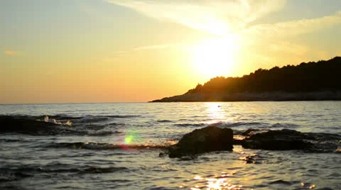 Sea side sunset time lapse Stock-Footage 24245646