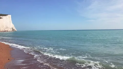Sea side, view of the beach and cliff 스톡 동영상 155254078