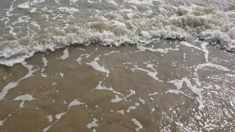 Sea side waves with grey water Stock Footage 171939883