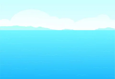 Sea, sky and cloud for background in vector art Stock Illustration