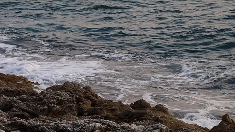 Sea slamming on the rocks 1 - Circeo Stock Footage 105688024