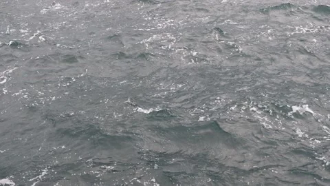 Sea splashes, waves with foam. Water waves surface, background with copy space.  Vidéo 238444577