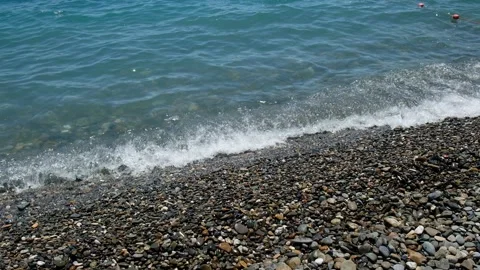 Sea splashes, waves with foam. Water waves surface Stock Footage 242589330