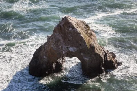 Sea Stack and the Pacific Ocean in Northern California Stock Photos
