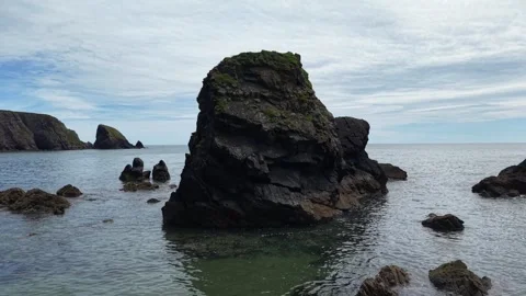 Sea Stack at Ballydwan Beach County Waterford Ireland Video stock 337396602