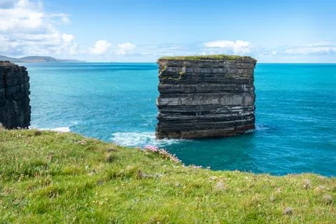 Sea Stack, Downpatrick Head, Co Mayo, Ireland Stock Photos