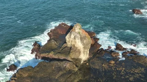 Sea Stack Formation Within Coastal Ocean Landscape Stock Footage 339630620