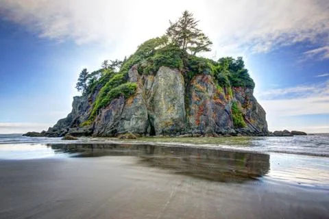 Sea Stack at Ruby Beach in Washington State Stock Photos