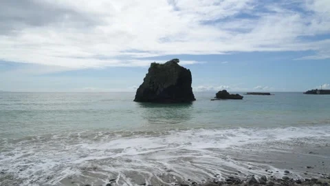 Sea stack in the water, Izu Peninsula Stockbeeldmateriaal 340241804