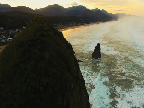 Sea Stacks at Cannon Beach, Oregon - 02 Stock Footage 80678116