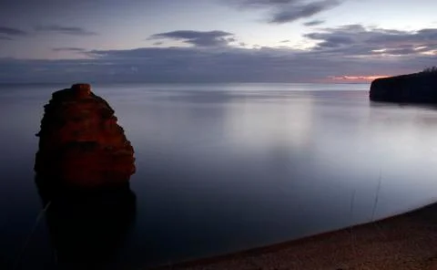 The sea stacks of ladram bay Stock Photos