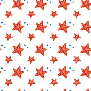 Sea Star Fish Seamless Pattern Vacation Concept Abstract Background Colorful Illustrazione stock
