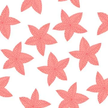 Sea star seamless pattern in cartoon style Stock Illustration