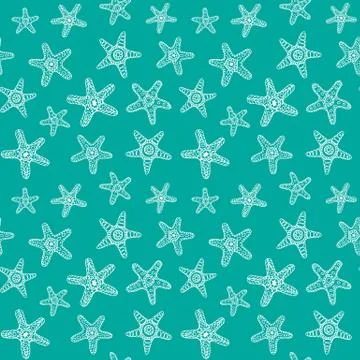 Sea Stars Seamless Pattern Stock Illustration
