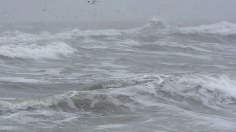 Sea storm and high waves. Slow motion. 스톡 동영상 65299083