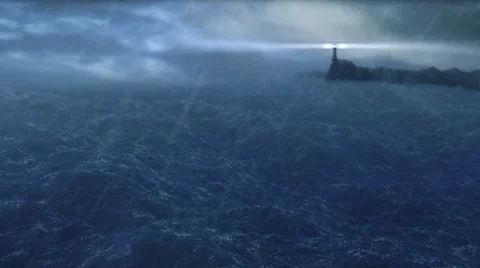 Sea storm and lighthouse - loop 動画素材 31571588