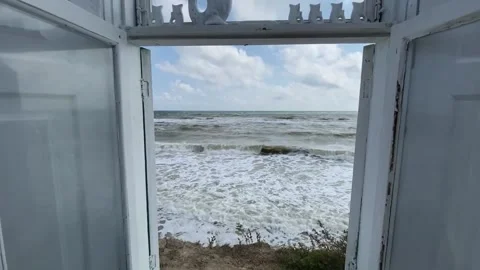 Sea storm and window Stock Footage 156164684