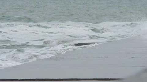 Sea storm approaching to the beach Stock Footage 63628725