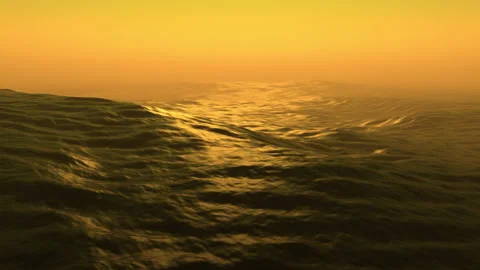 Sea storm with huge waves at sunset. 3d render ocean waves Video stock 137027802